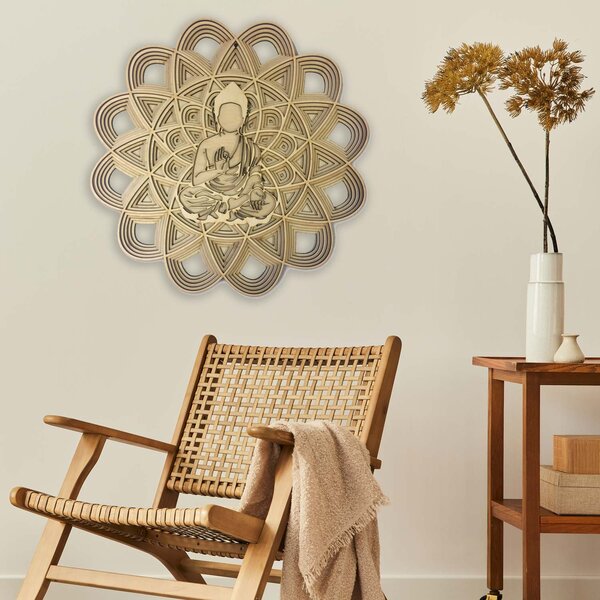 Viacvrstvový drevený obraz | Budha v mandale: Rozmer 30 x 30 cm 4243-71778 PR0459