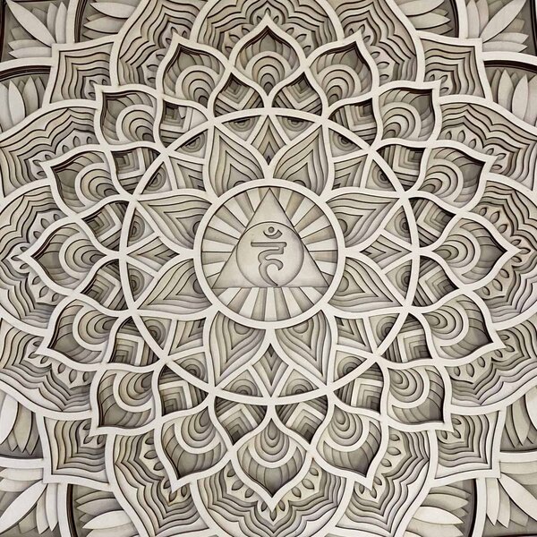 Veľký 3D drevený obraz na stenu I Mandala komunikácie: Rozmer 30 x 30 cm 4244-71785 PR0460