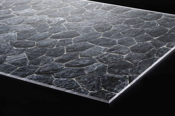 DIMEX | Plexisklo za kuchynskú linku PGT-08060-252 | 80 x 60 cm Čierny kamenný múr
