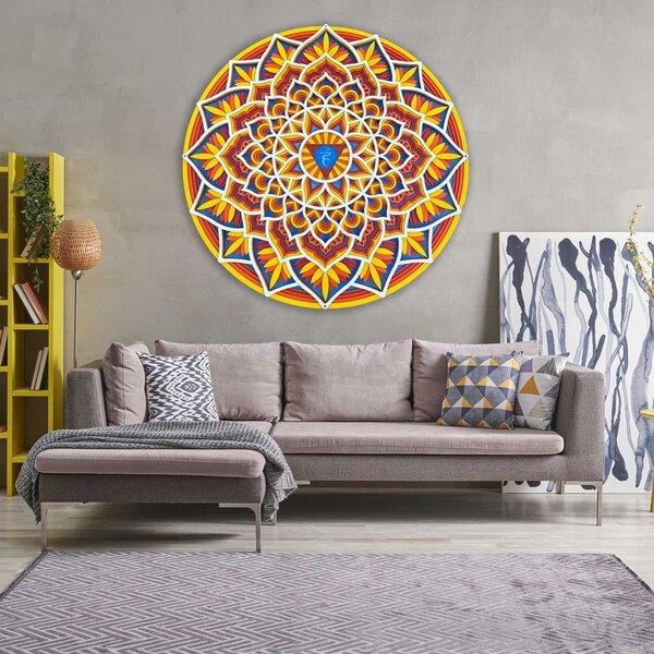 Drevená Mandala na stenu s energiou feng shui | až 90 cm: Rozmer 30 x 30 cm 4247-72192 PR0460-A