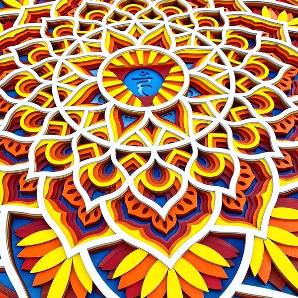 Drevená Mandala na stenu s energiou feng shui | až 90 cm: Rozmer 30 x 30 cm 4247-72192 PR0460-A
