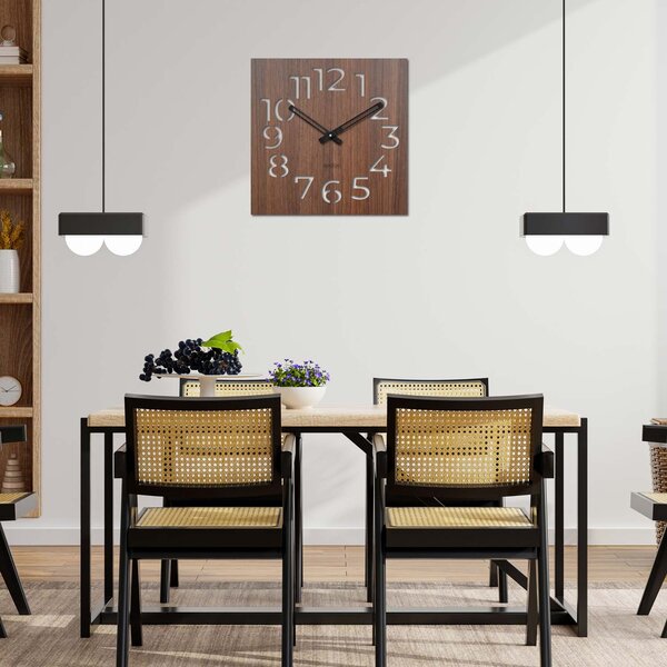 Moderné drevené hodiny na stenu s minimalistickým dizajnom | NORK: Svetlé HDF - Dub 30 cm 4249-72300 HDFK033