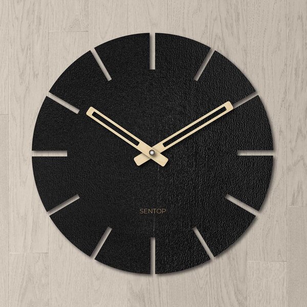 Okrúhle hodiny na stenu - Sentop | HDFK034 | drevené: Svetlé HDF - Dub 30 cm 4250-72336 HDFK034