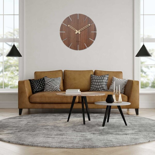 Okrúhle hodiny na stenu - Sentop | HDFK034 | drevené: Svetlé HDF - Dub 30 cm 4250-72336 HDFK034