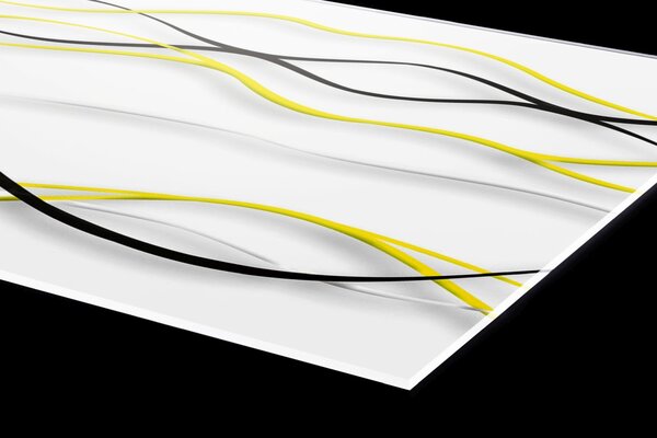 DIMEX | Plexisklo za kuchynskú linku PGT-06040-100 | 60 x 40 cm Žlté vlny