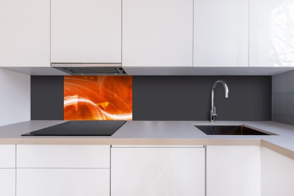 DIMEX | Plexisklo za kuchynskú linku PGT-06040-037 | 60 x 40 cm Oranžový abstrakt