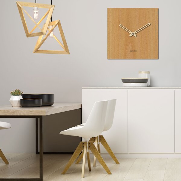 Minimalistické hodiny na stenu štvorec bez čísel| HOPA: Svetlé HDF - Dub 30 cm 4254-72448 HDFK036