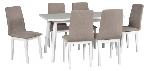PROFI AKCIA jedálenský set stôl OSLO 5 biely, stoličky LUNA 1 biele,3X