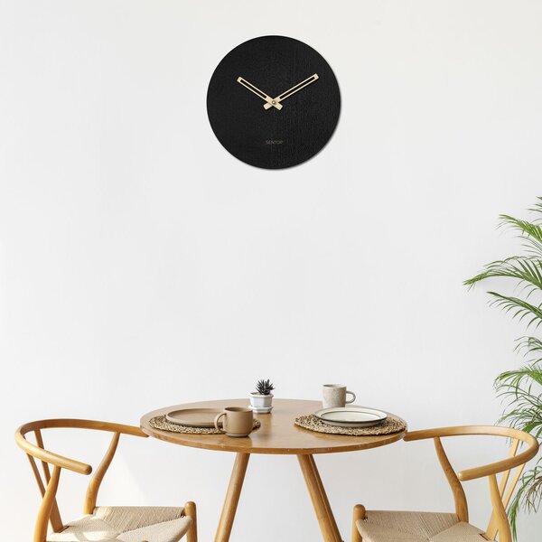 Minimalistické hodiny na stenu kruh - POLTEX: HDF - Javor Svetlé 30 cm 4253-99227 HDFK037