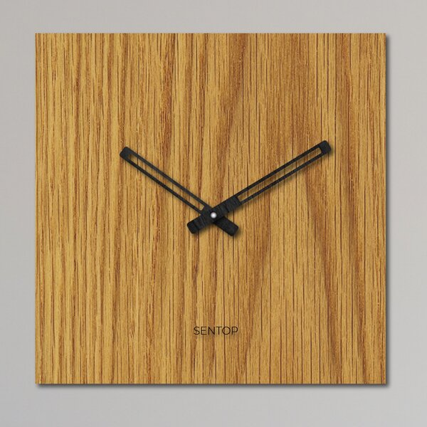 Minimalistické hodiny na stenu štvorec bez čísel| HOPA: Svetlé HDF - Dub 30 cm 4254-72448 HDFK036