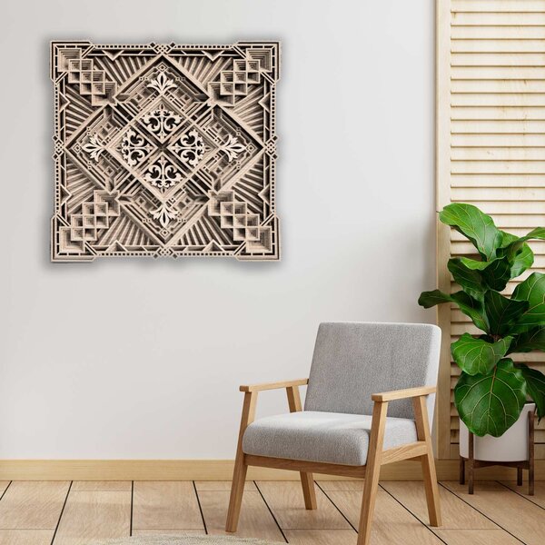 Exkluzívny obraz na stenu mandala 3D štvorec - KREJDER: Rozmer 30 x 30 cm 4252-72376 PR0461