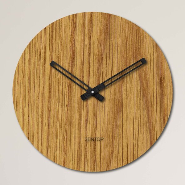 Minimalistické hodiny na stenu kruh - POLTEX: HDF - Javor Svetlé 30 cm 4253-99227 HDFK037