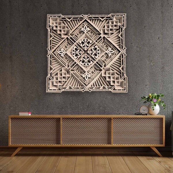 Exkluzívny obraz na stenu mandala 3D štvorec - KREJDER: Rozmer 30 x 30 cm 4252-72376 PR0461