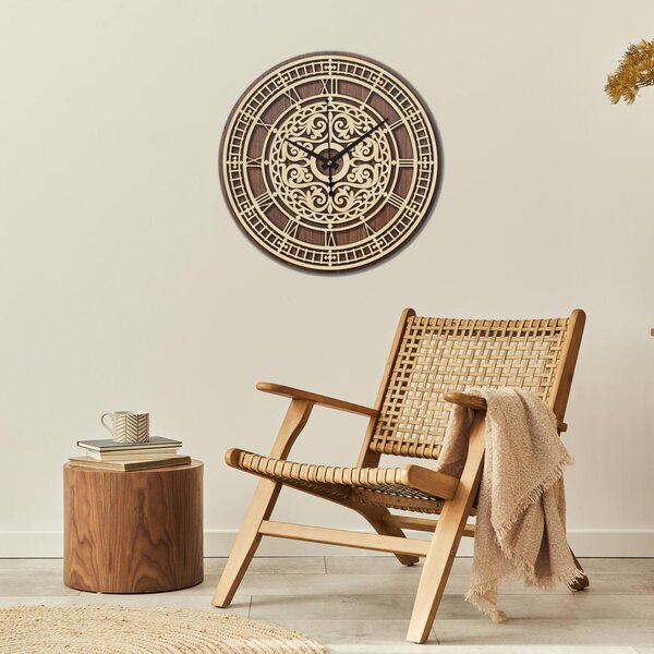Elegantné drevené hodiny na stenu - Sentop | PR0463 | dvojvrstvové: Preglejka Topoľ HDF - Dub 30 cm 4258-72814 PR0463