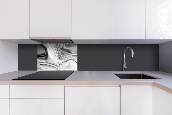 DIMEX | Plexisklo za kuchynskú linku PGT-06040-101 | 60 x 40 cm Kvapalné chrómové striebro