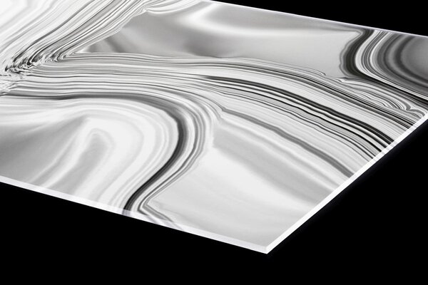 DIMEX | Plexisklo za kuchynskú linku PGT-08060-101 | 80 x 60 cm Kvapalné chrómové striebro