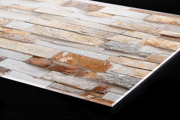 DIMEX | Plexisklo za kuchynskú linku PGT-08060-303 | 80 x 60 cm Prírodný kamenný múr