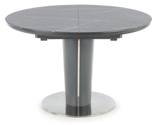 Rozkladací jedálensky stôl RICARDO - sivý mramor / strieborná