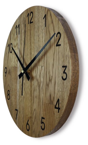 Drevené hodiny na stenu z dubového dreva - OTRORA: Oak - Amber farba 3072 30 cm 4302-75887 MAS002