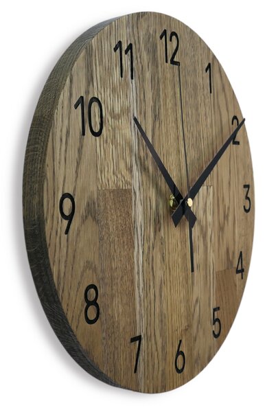 Drevené hodiny na stenu z dubového dreva - OTRORA: Oak - Amber farba 3072 30 cm 4302-75887 MAS002