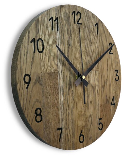 Drevené hodiny na stenu z dubového dreva - OTRORA: Oak - Amber farba 3072 30 cm 4302-75887 MAS002