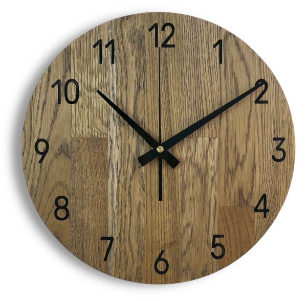 Drevené hodiny na stenu z dubového dreva - OTRORA: Oak - Amber farba 3072 30 cm 4302-75887 MAS002