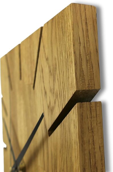 Drevené hodiny na stenu z dubového dreva - Štvorec: Oak - Amber farba 3072 30 cm 4306-75993 FB-MAS008_1