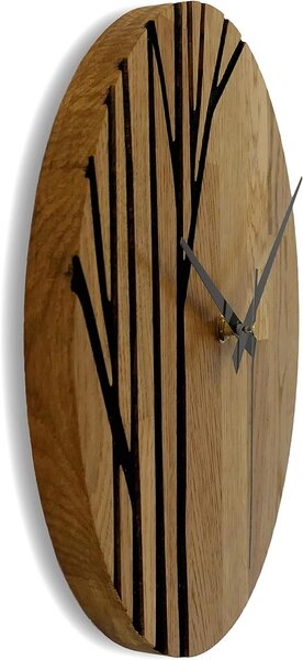 Hodiny na stenu z dubového dreva konáre - AFKOP: Oak - Amber farba 3072 30 cm 4307-76018 MAS003