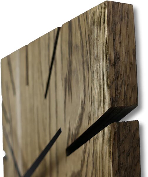 Drevené hodiny na stenu z dubového dreva - Štvorec: Oak - Amber farba 3072 30 cm 4306-75993 FB-MAS008_1