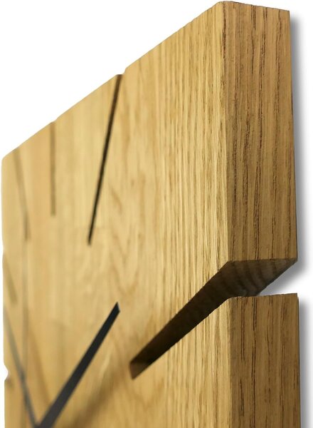 Drevené hodiny na stenu z dubového dreva - Štvorec: Oak - Amber farba 3072 30 cm 4306-75993 FB-MAS008_1