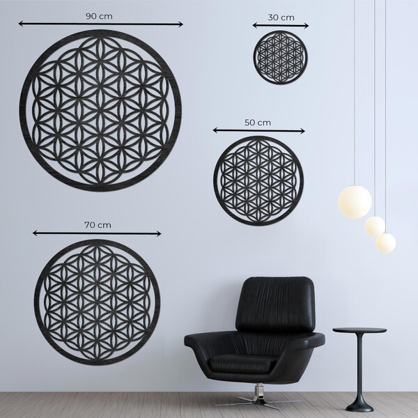Drevená mandala na stenu Kvet života | EPRTON: HDF - Orech 40 cm 4317-78544 HDF0168