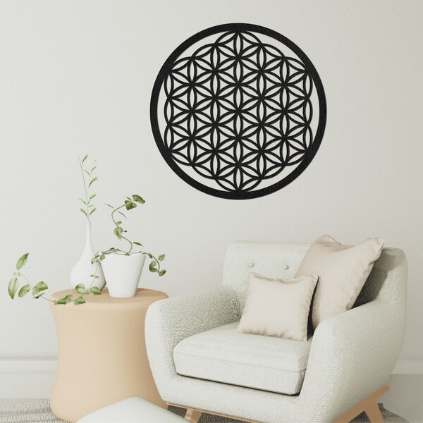 Drevená mandala na stenu Kvet života | EPRTON: HDF - Orech 40 cm 4317-78544 HDF0168