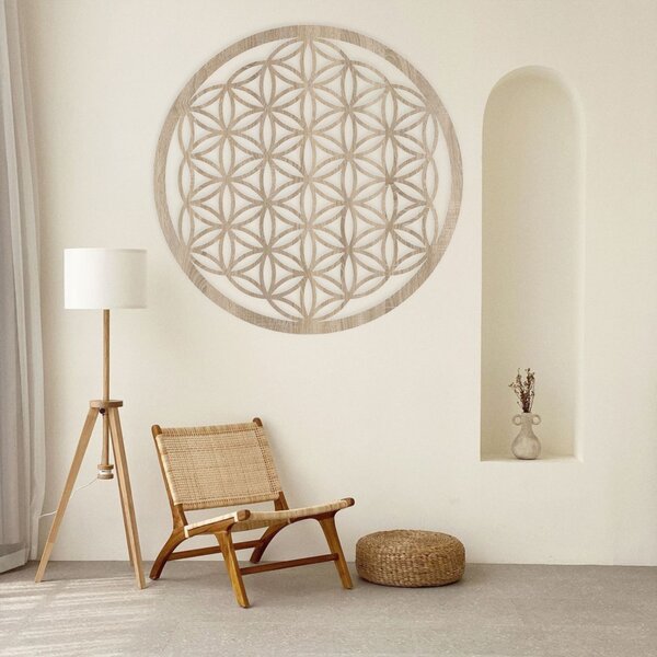 Drevená mandala na stenu Kvet života | EPRTON: HDF - Orech 40 cm 4317-78544 HDF0168