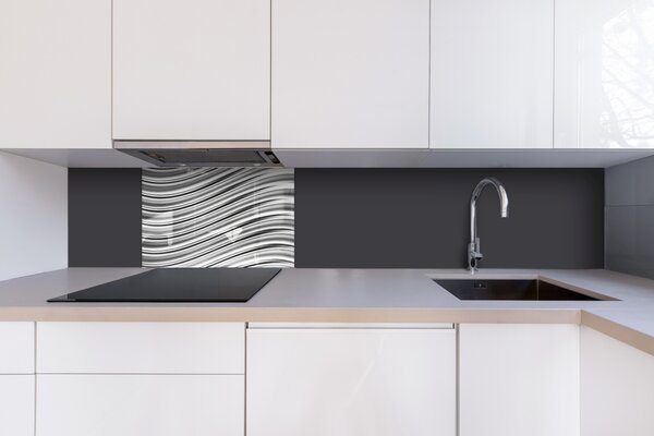 DIMEX | Plexisklo za kuchynskú linku PGT-06040-103 | 60 x 40 cm Strieborné vlny