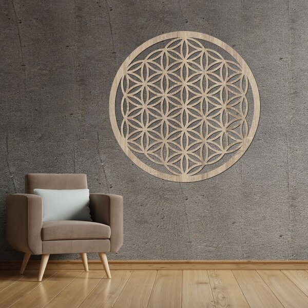 Drevená mandala na stenu Kvet života | EPRTON: HDF - Orech 40 cm 4317-78544 HDF0168