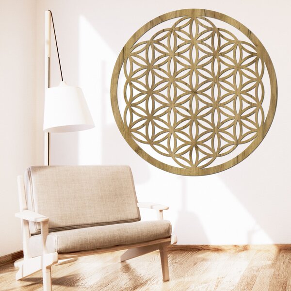 Drevená mandala na stenu Kvet života | EPRTON: HDF - Orech 40 cm 4317-78544 HDF0168