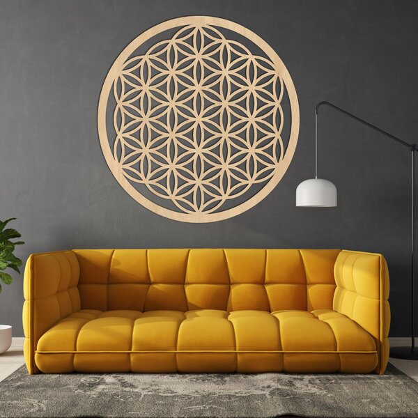 Drevená mandala na stenu Kvet života | EPRTON: HDF - Orech 40 cm 4317-78544 HDF0168