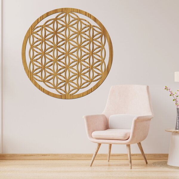 Drevená mandala na stenu Kvet života | EPRTON: HDF - Orech 40 cm 4317-78544 HDF0168