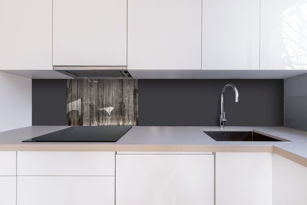 DIMEX | Plexisklo za kuchynskú linku PGT-06040-289 | 60 x 40 cm Staré drevené lamely