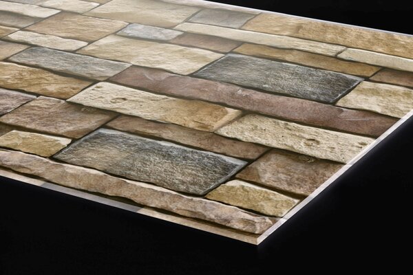DIMEX | Plexisklo za kuchynskú linku PGT-08040-256 | 80 x 40 cm Béžové kamenné obloženie