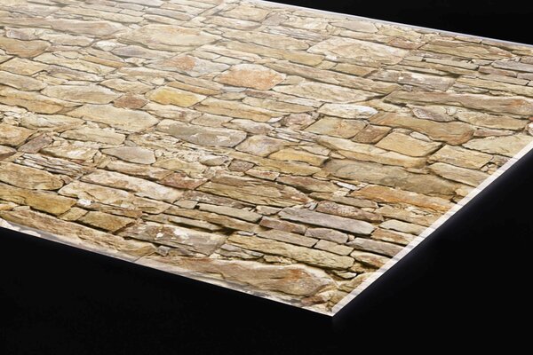 DIMEX | Plexisklo za kuchynskú linku PGT-06040-257 | 60 x 40 cm Rustikálny béžový múr