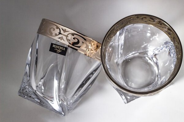 BOHEMIA PRESTIGE QUADRO BAROKO PLATINUM WHISKY SADA 1+6 KS