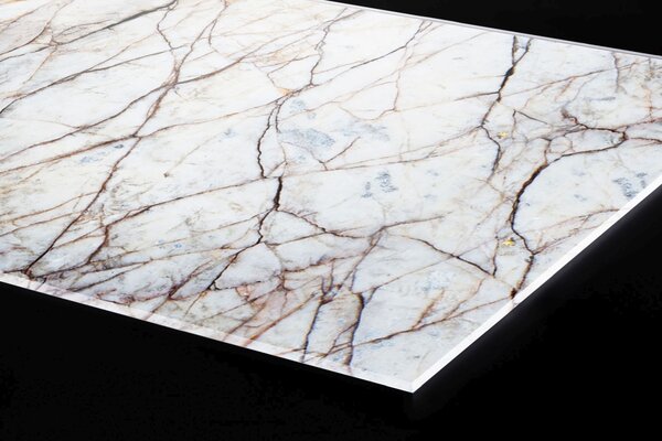 DIMEX | Plexisklo za kuchynskú linku PGT-06040-273 | 60 x 40 cm Textúra bieleho mramoru