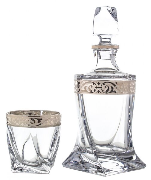 BOHEMIA PRESTIGE QUADRO BAROKO PLATINUM WHISKY SADA 1+6 KS