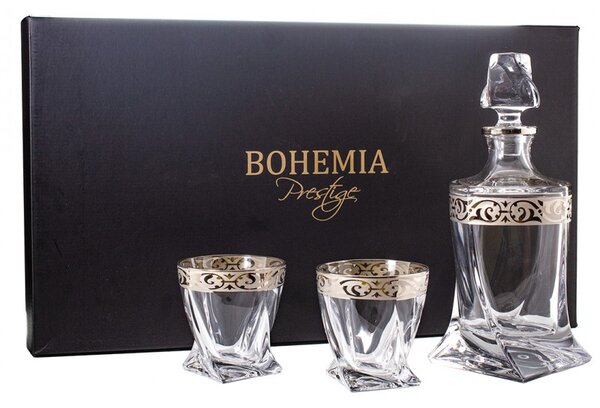 BOHEMIA PRESTIGE QUADRO BAROKO PLATINUM WHISKY SADA 1+6 KS