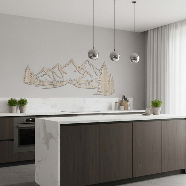 Drevený obraz na stenu - Hory a les | SOFI: HDF - Dub Sonoma 55 x 20 cm 4360-78511 FB-HDF0414