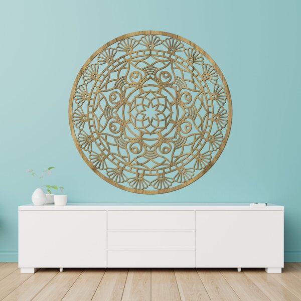 Vyrezávaná moderná mandala kvet života | ZIBEZI: HDF - Javor 130 cm 4374-104480 HDF0176