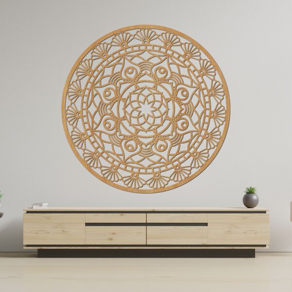 Vyrezávaná moderná mandala kvet života | ZIBEZI: HDF - Javor 130 cm 4374-104480 HDF0176