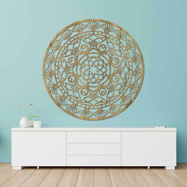 Vyrezávaná moderná mandala kvet života | ZIBEZI: HDF - Javor 130 cm 4374-104480 HDF0176