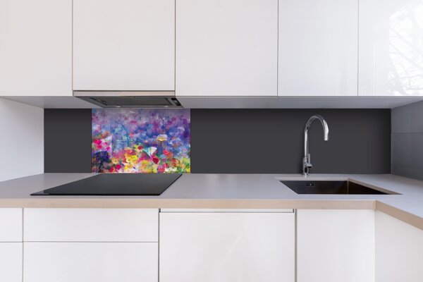 DIMEX | Plexisklo za kuchynskú linku PGT-06040-217 | 60 x 40 cm Farebná kvetinová maľba